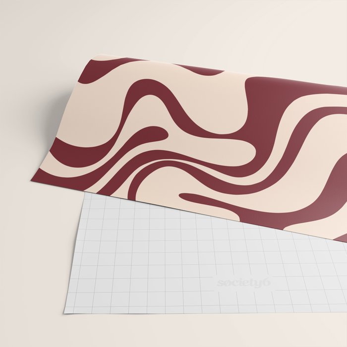 Retro Liquid Swirl Abstract Pattern in Cinnamon Cocoa and Cream  Wrapping Paper Gallery Image 2