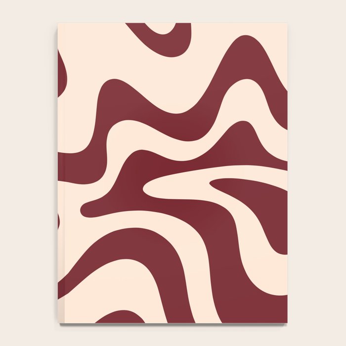 Retro Liquid Swirl Abstract Pattern in Cinnamon Cocoa and Cream  Notebook Gallery Image 4