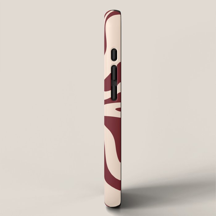 Retro Liquid Swirl Abstract Pattern in Cinnamon Cocoa and Cream  iPhone Case Gallery Image 2