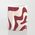 Retro Liquid Swirl Abstract Pattern in Cinnamon Cocoa and Cream  Coffee Mug Gallery Image 4