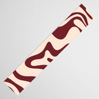 Retro Liquid Swirl Abstract Pattern in Cinnamon Cocoa and Cream  Table Runner Gallery Image 3