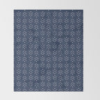 Arrow Lines Pattern in Navy Blue Throw Blanket Gallery Image 2