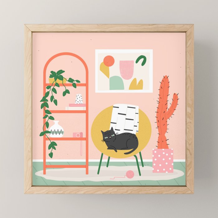 Cozy Cat Mini Art Print Gallery Image 1