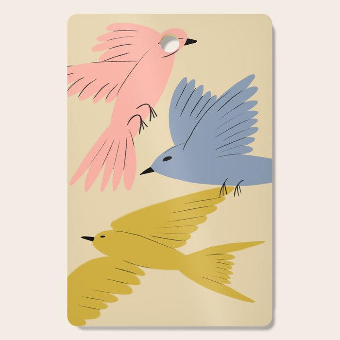 Flying Birds - Pastel Colors  Cutting Board Gallery Image 1