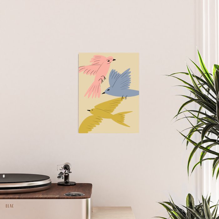 Flying Birds - Pastel Colors  Poster Gallery Image 2
