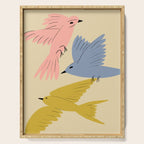 Flying Birds - Pastel Colors  Serving Tray Gallery Image 1