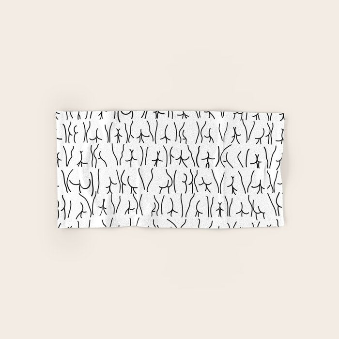 BUTTS Butts butts Black White Bath Towel Gallery Image 1
