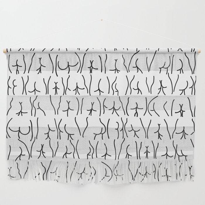 BUTTS Butts butts Black White Wall Hanging Gallery Image 1