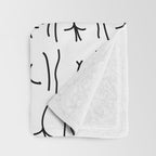 BUTTS Butts butts Black White Throw Blanket Gallery Image 3