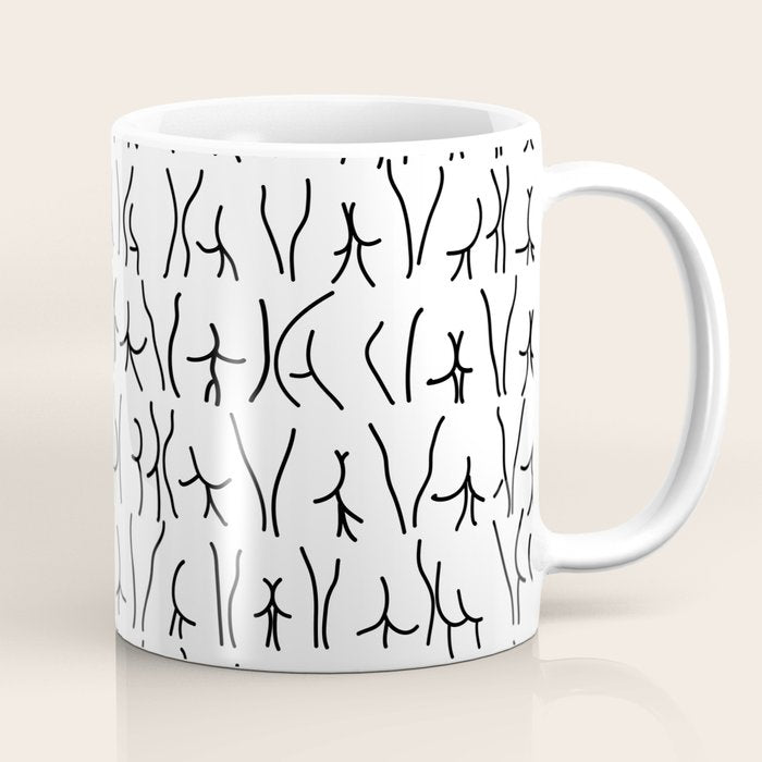 BUTTS Butts butts Black White Coffee Mug Gallery Image 1
