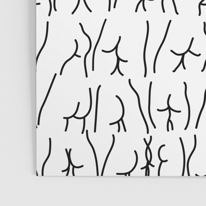 BUTTS Butts butts Black White Poster Gallery Image 3