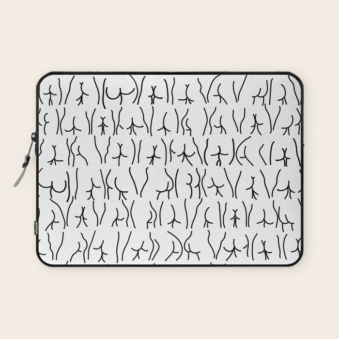 BUTTS Butts butts Black White Laptop Sleeve Gallery Image 1