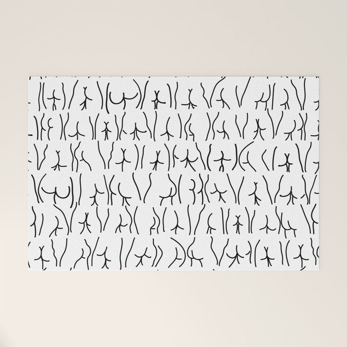 BUTTS Butts butts Black White Welcome Mat Gallery Image 1