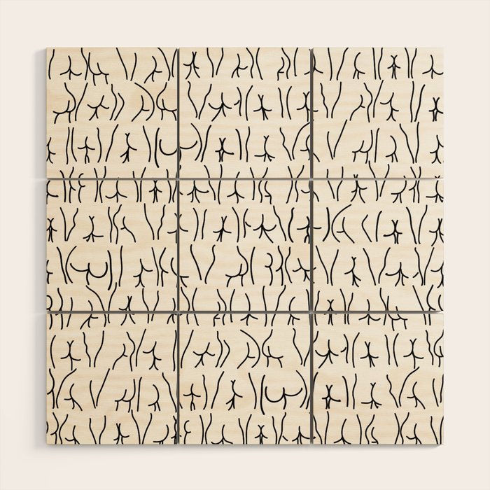 BUTTS Butts butts Black White Wood Wall Art Gallery Image 1