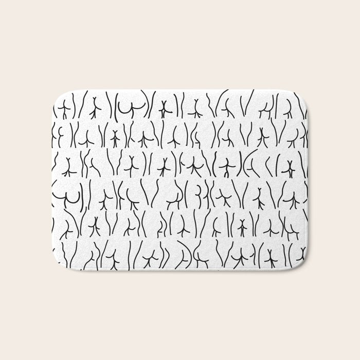 BUTTS Butts butts Black White Bath Mat Gallery Image 1