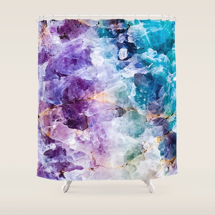 Multicolor quartz texture Shower Curtain Gallery Image 1