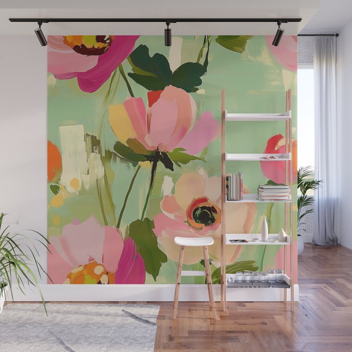 Bold Impressionist Floral Pattern Wall Mural Gallery Image 1
