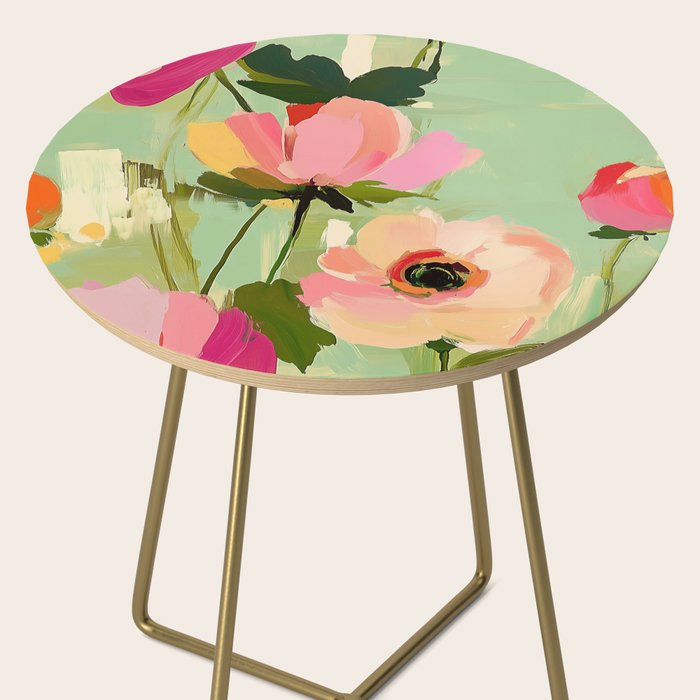 Bold Impressionist Floral Pattern Side Table Gallery Image 2