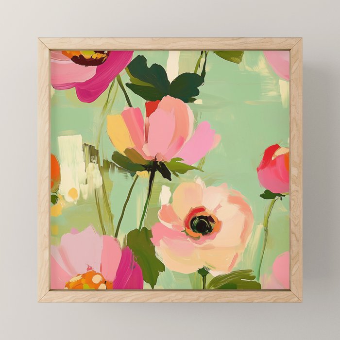 Bold Impressionist Floral Pattern Mini Art Print Gallery Image 1