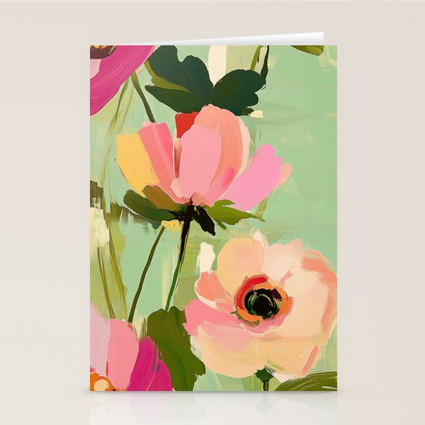 Bold Impressionist Floral Pattern Stationery Card Gallery Image 2