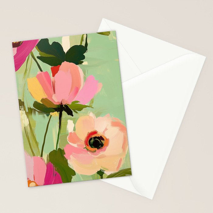 Bold Impressionist Floral Pattern Stationery Card Gallery Image 2