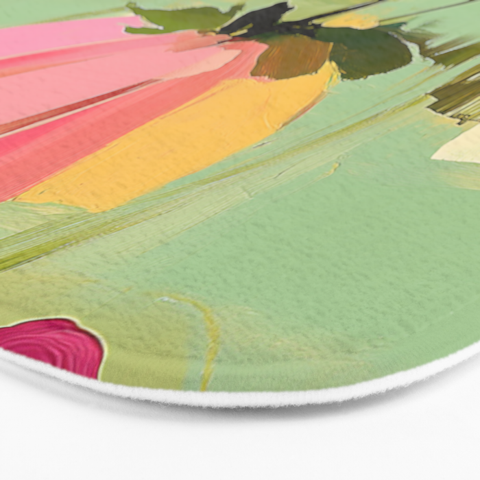 Bold Impressionist Floral Pattern Bath Mat Gallery Image 3