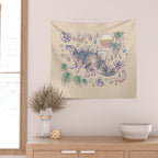  Jurassic Days, Jurassic Nights: Stegosaurus | Dinosaur Tropical Art Wall Tapestry Gallery Image 2