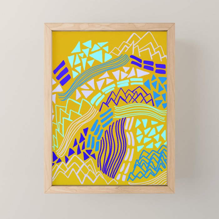 cascade, yellow Mini Art Print Gallery Image 1