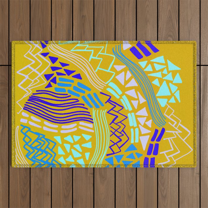 cascade, yellow Outdoor Rug Gallery Image 1