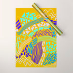 cascade, yellow Wrapping Paper Gallery Image 1