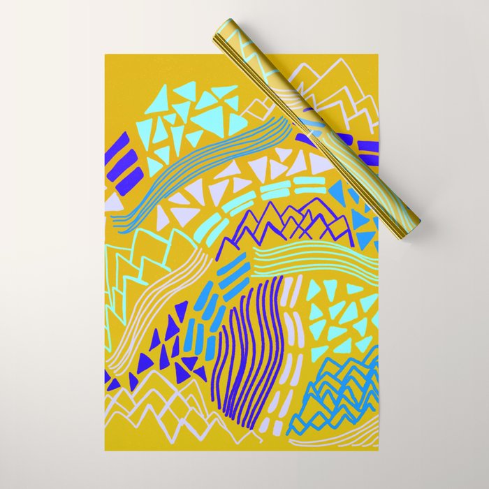 cascade, yellow Wrapping Paper Gallery Image 1