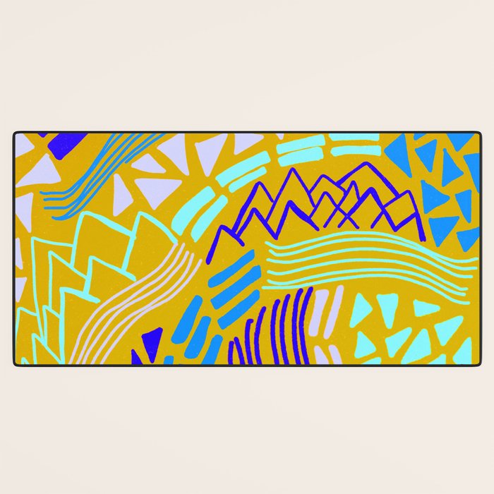 cascade, yellow Desk Mat Gallery Image 3