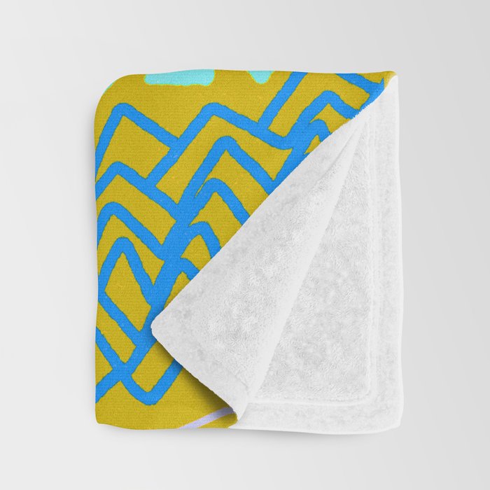 cascade, yellow Throw Blanket Gallery Image 3