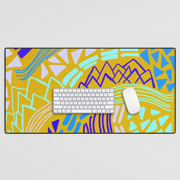 cascade, yellow Desk Mat Gallery Image 1