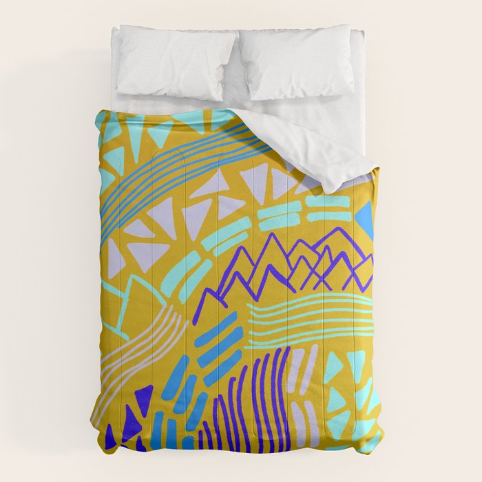cascade, yellow Comforter Gallery Image 1
