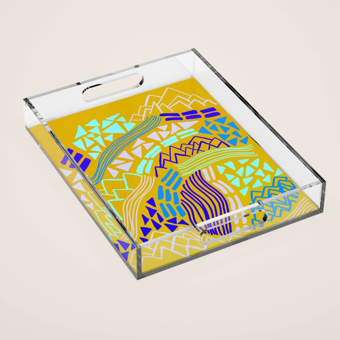 cascade, yellow Acrylic Tray Gallery Image 1