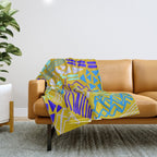 cascade, yellow Throw Blanket Gallery Image 1