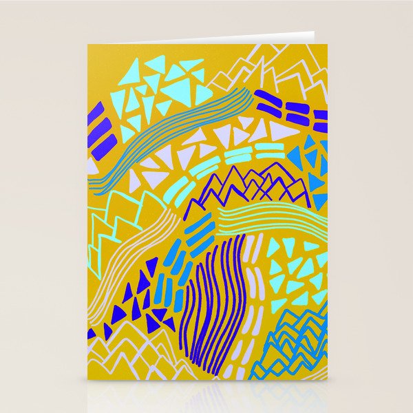 cascade, yellow Stationery Card Gallery Image 1