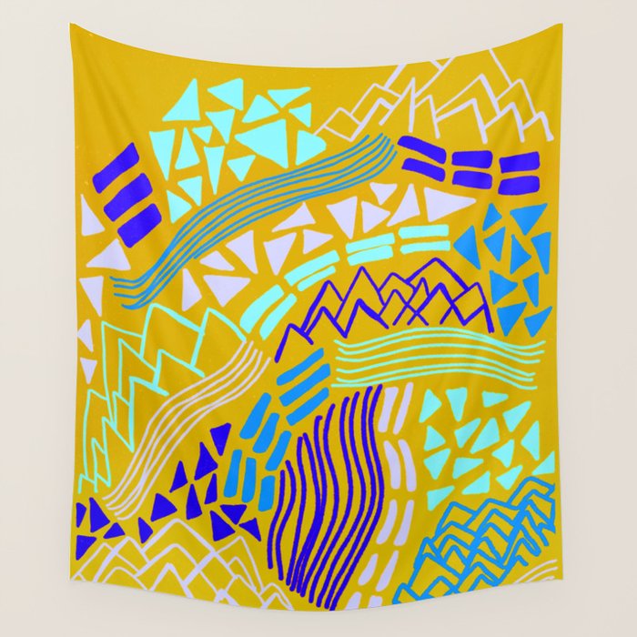 cascade, yellow Wall Tapestry Gallery Image 4