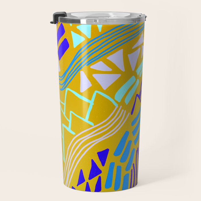 cascade, yellow Travel Mug Gallery Image 3
