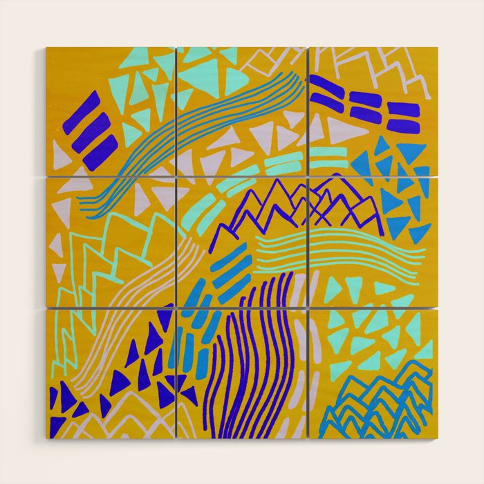 cascade, yellow Wood Wall Art Gallery Image 1