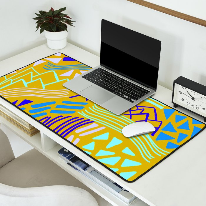 cascade, yellow Desk Mat Gallery Image 2