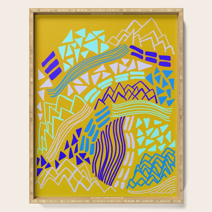 cascade, yellow Serving Tray Gallery Image 1