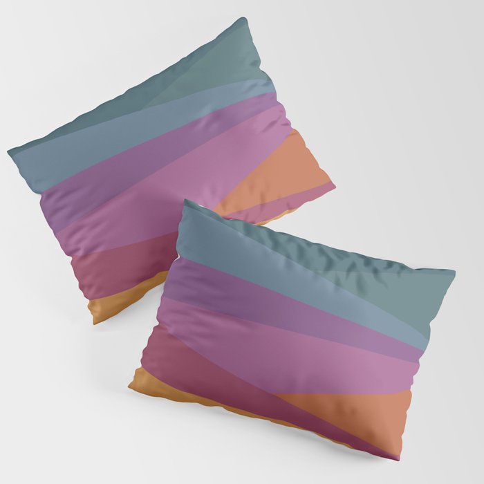 Geometric Triangles X Retro Rainbow Pillow Sham Gallery Image 3