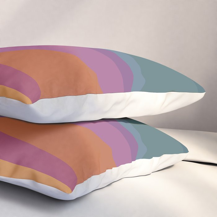 Geometric Triangles X Retro Rainbow Pillow Sham Gallery Image 3