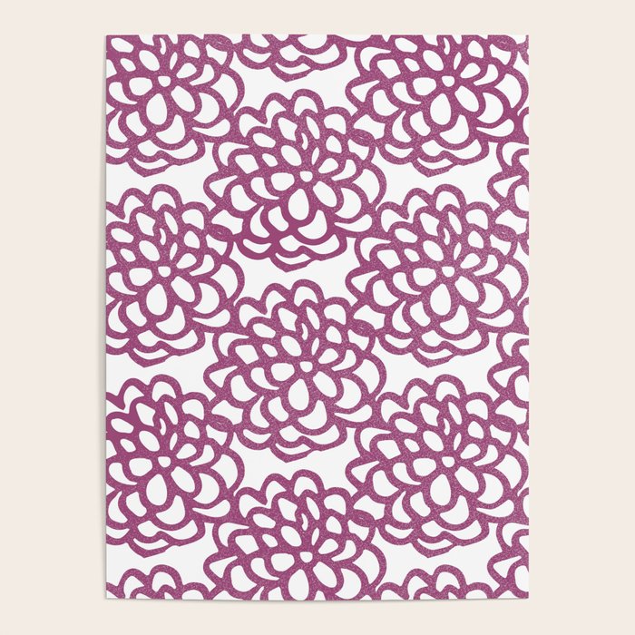 dahlia: purple floral pattern Poster Gallery Image 4
