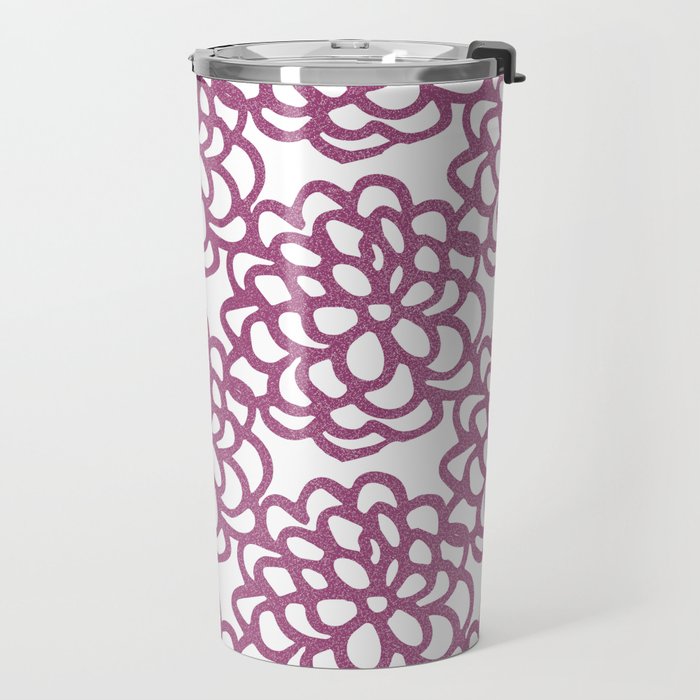 dahlia: purple floral pattern Travel Mug Gallery Image 2