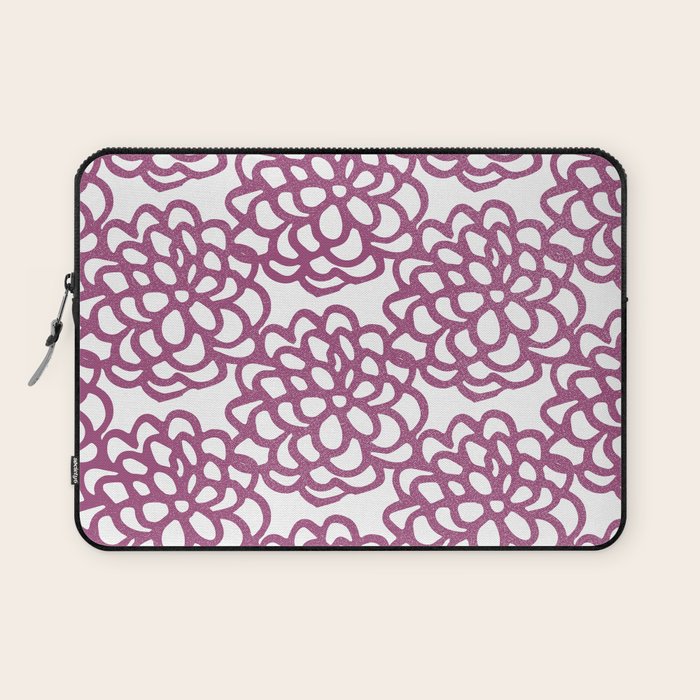 dahlia: purple floral pattern Laptop Sleeve Gallery Image 1