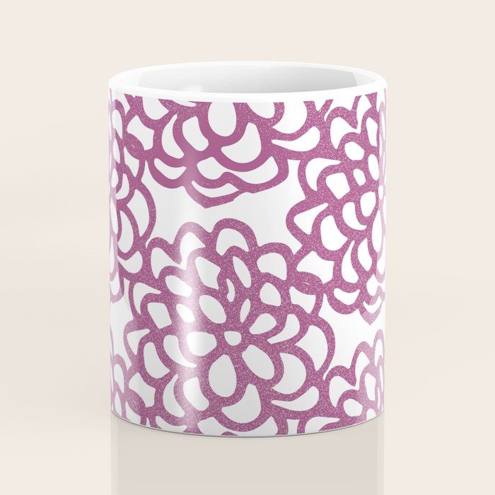 dahlia: purple floral pattern Coffee Mug Gallery Image 4