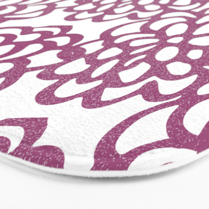 dahlia: purple floral pattern Bath Mat Gallery Image 3